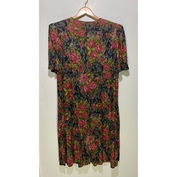 More Jazz VTG dress USA made dropped waist flare hem dark romantic fall women 20 - Picture 1 of 6